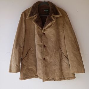 Vintage McGregor Tan Corduroy Sherpa Lined Jacket Men’s 44‎ Brown Faux Shearling